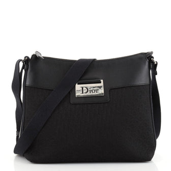 Christian Dior Vintage Street Chic Messenger Bag Diorissimo Canvas and Leather Small