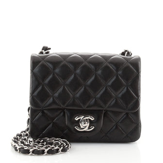 Chanel Square Classic Single Flap Bag Quilted Lambskin Mini