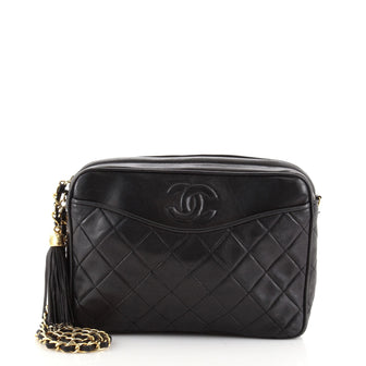 Chanel Vintage Camera Tassel Bag Quilted Leather Medium
