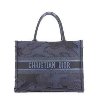 Christian Dior Book Tote Camouflage Embroidered Canvas Small