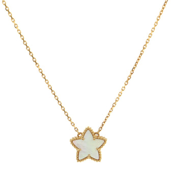 Van Cleef & Arpels Lucky Alhambra Star Pendant Necklace 18K Yellow Gold and Mother of Pearl