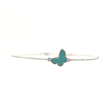 Van Cleef & Arpels Sweet Alhambra Butterfly Bracelet 18K White Gold and Turquoise