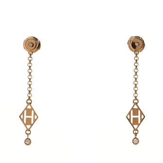 Hermes Gambade Earrings 18K Rose Gold with Diamonds