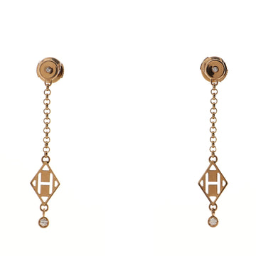 Hermes Gambade Earrings 18K Rose Gold with Diamonds