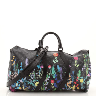 Keepall Bandouliere Bag Limited Edition Foliage Monogram Eclipse 50