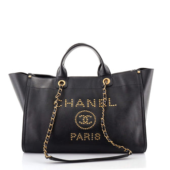Chanel Deauville Tote Studded Caviar Medium