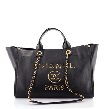 Chanel Deauville Tote Studded Caviar Medium
