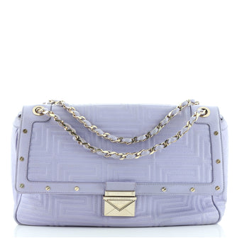 Versace Couture Flap Bag Studded Matelasse Leather Large