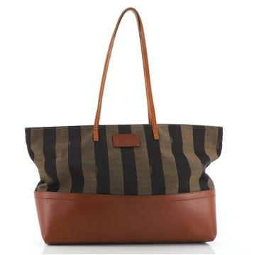 Fendi Pequin Roll Tote Canvas and Leather