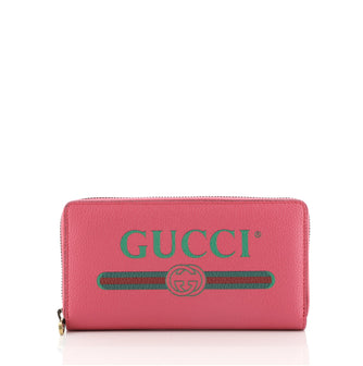 Gucci Logo Zip Around Wallet Leather Long