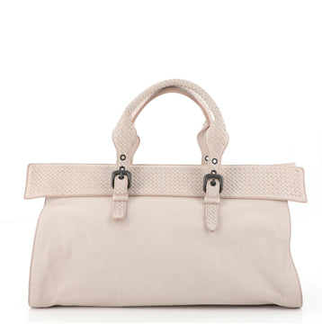 Bottega Veneta Belted Zip Tote Cervo with Intrecciato Detail Large