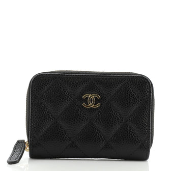 Chanel CC Zip Coin Purse Quilted Caviar Small