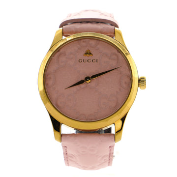 Gucci G-Timeless Quartz Watch Stainless Steel and Guccissima Leather 38