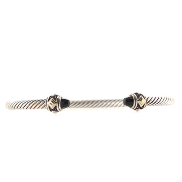 David Yurman Renaissance Cable Bracelet Sterling Silver with Onyx 5mm