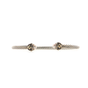David Yurman Renaissance Cable Bracelet Sterling Silver with Pearls 3.5mm