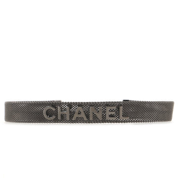Chanel Logo Mesh Choker Necklace Metal Thin