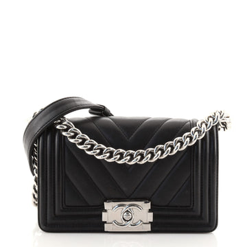 Chanel Boy Flap Bag Chevron Calfskin Small