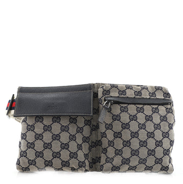 Gucci Vintage Double Belt Bag GG Canvas
