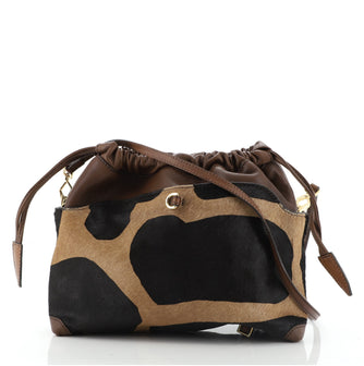 Burberry Little Crush Lock Crossbody Printed Pony Hair and Leather Medium