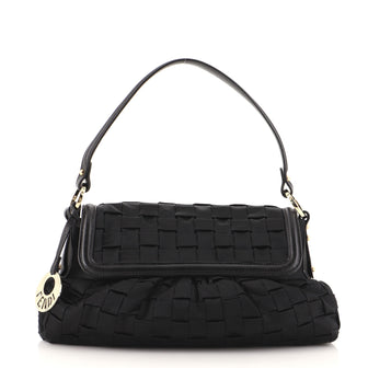 Fendi Chef Flap Bag Woven Satin Small