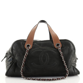 Chanel In the Mix Timeless Bowler Bag Iridescent Calfskin and Quilted Glazed Calfskin Large