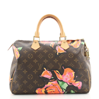 Louis Vuitton Speedy Handbag Limited Edition Monogram Roses 30