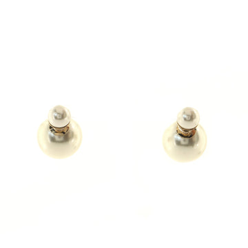 Christian Dior Tribales Stud Earrings Faux Pearls