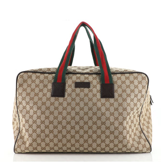 Gucci Web Carry On Duffle Bag GG Canvas Large
