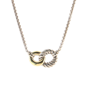 David Yurman Belmont Double Curb Link Necklace Sterling Silver with 18K Yellow Gold