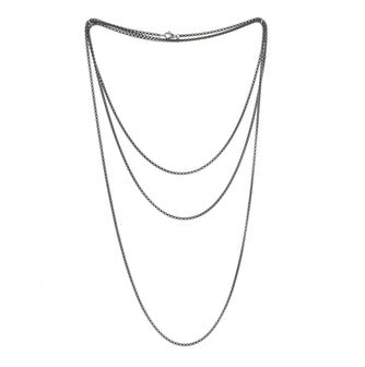 David Yurman Long Box Chain Necklace Sterling Silver 2.3mm