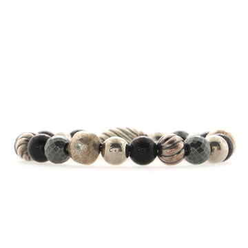 David Yurman Elements Bead Bracelet Sterling Silver with Onyx and Hematite 8mm