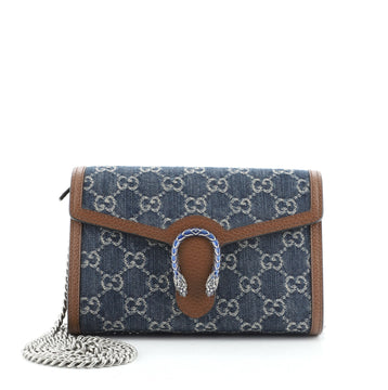 Gucci Dionysus Chain Wallet GG Denim Small