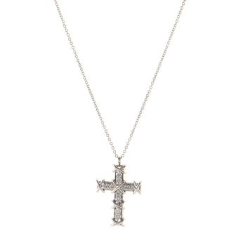 Tiffany & Co. Schlumberger Ten Stone Cross Pendant Necklace Platinum and Diamonds