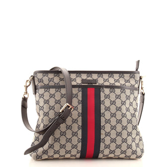 Gucci Front Pocket Web Messenger GG Canvas Small