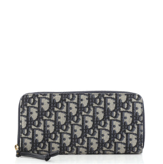 Christian Dior Zip Around Wallet Oblique Canvas Long