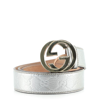 Gucci Interlocking G Belt Guccissima Leather Wide