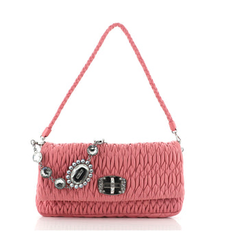 Miu Miu Crystal Clutch Matelasse Leather Medium