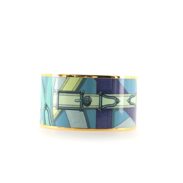 Hermes Bangle Bracelet Printed Enamel Extra Wide