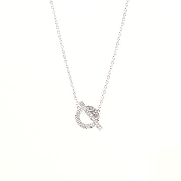 Hermes Finesse Pendant Necklace 18K White Gold and Diamonds