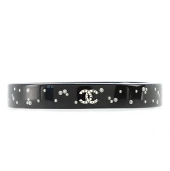 Chanel CC Inclusion Bangle Bracelet Resin with Metal and Faux Pearls
