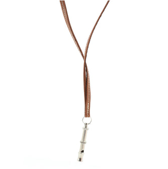 Hermes Ultrasonic Dog Whistle Necklace Leather and Metal