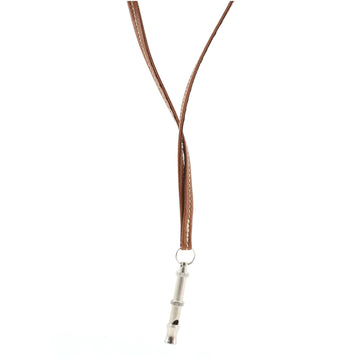 Hermes Ultrasonic Dog Whistle Necklace Leather and Metal
