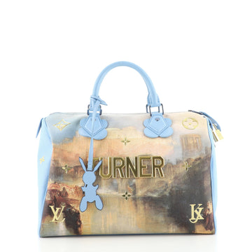 Louis Vuitton Speedy Handbag Limited Edition Jeff Koons Turner Print Canvas 30