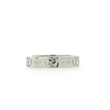 Gucci Icon Band Ring 18K White Gold 4mm