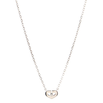 Cartier C Heart de Cartier Pendant Necklace 18K White Gold with Diamond
