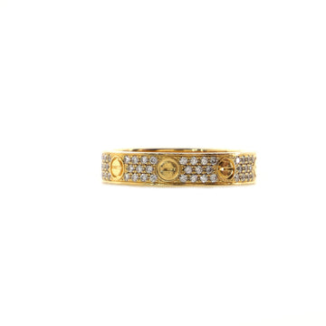 Cartier Love Wedding Band Pave Diamonds Ring 18K Yellow Gold and Diamonds