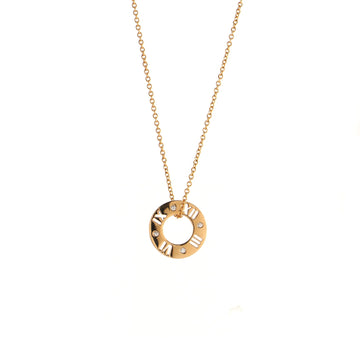 Tiffany & Co. Atlas Pendant Necklace 18K Rose Gold with Diamonds
