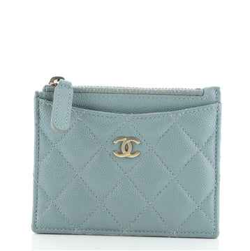 Chanel CC Zip Card Holder Quilted Caviar