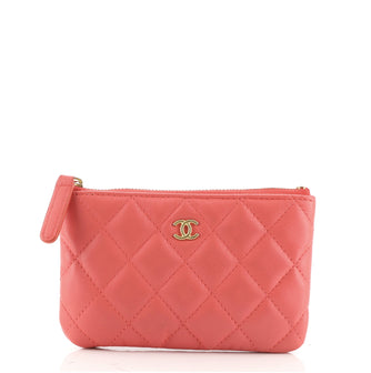 Chanel Classic O Case Pouch Quilted Lambskin Mini