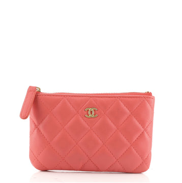 Chanel Classic O Case Pouch Quilted Lambskin Mini